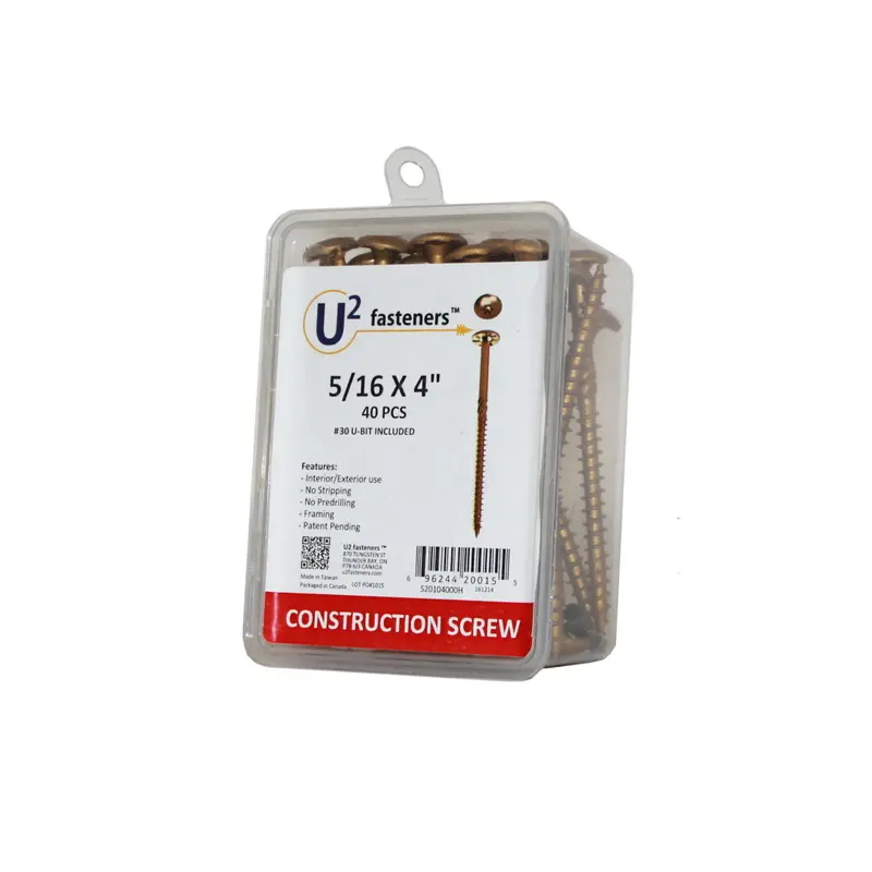S20104000H Construction Screws – 5/16" X 4", 40-Pack 1