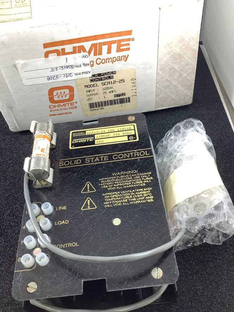 Sca12-25 Ohmite 120Vac Solid-State Power Controller Rated 25A 1