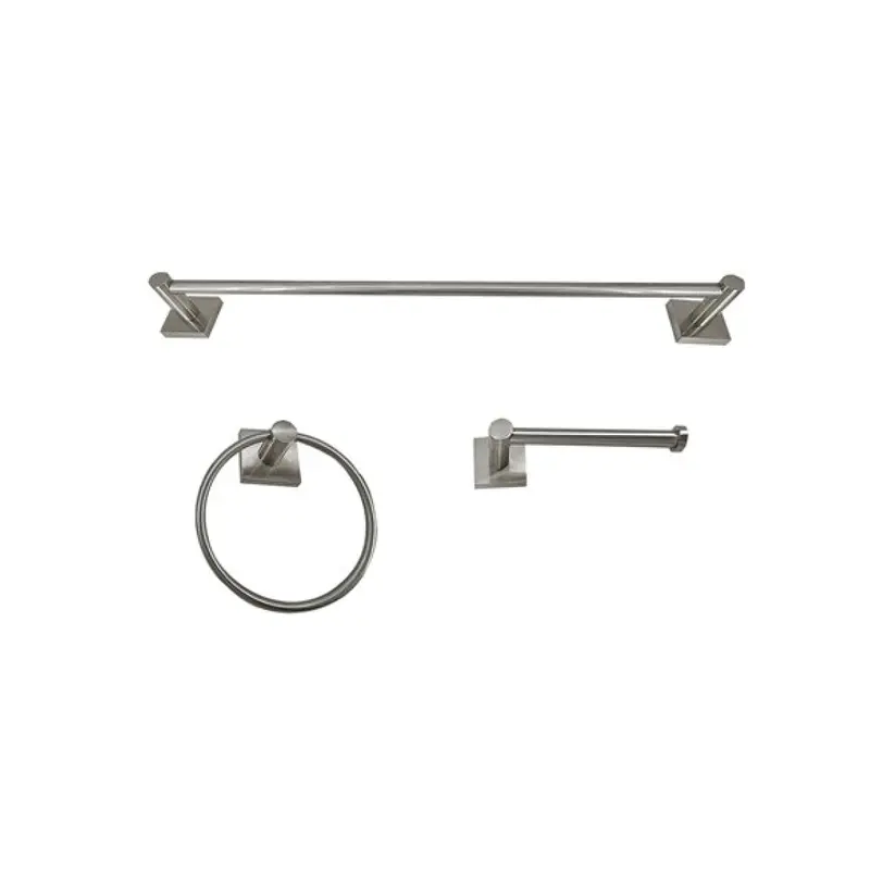 Serenity 3-Piece Wall-Mount Bathroom Hardware Set – Modern Brushed Finish 1