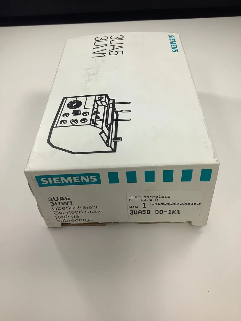 Siemens 3Ua5000-1K – Thermal Overload Relay, Adjustable 8–12.5A, Din Rail Mount 1