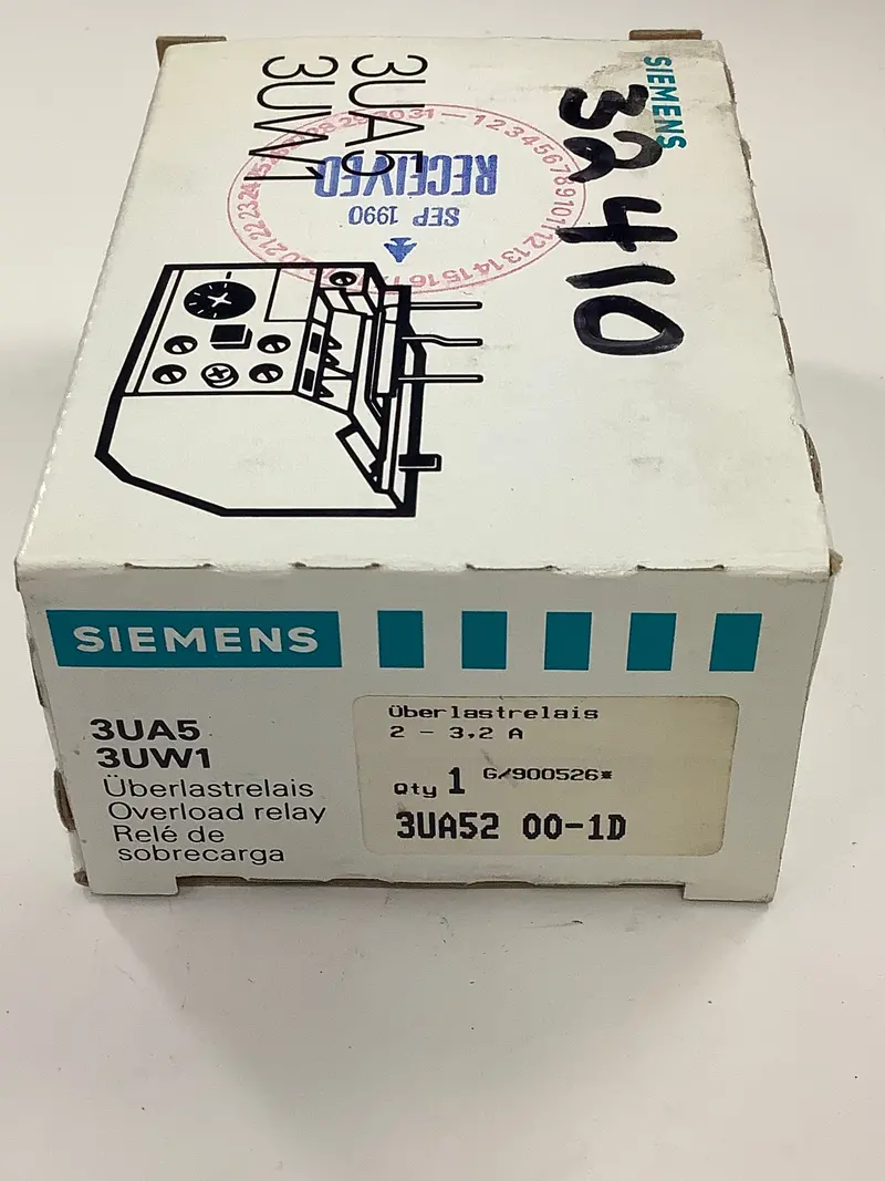 Siemens 3Ua5200-1D – Thermal Overload Relay, Adjustable 2–3.2A, Screw Terminal 1