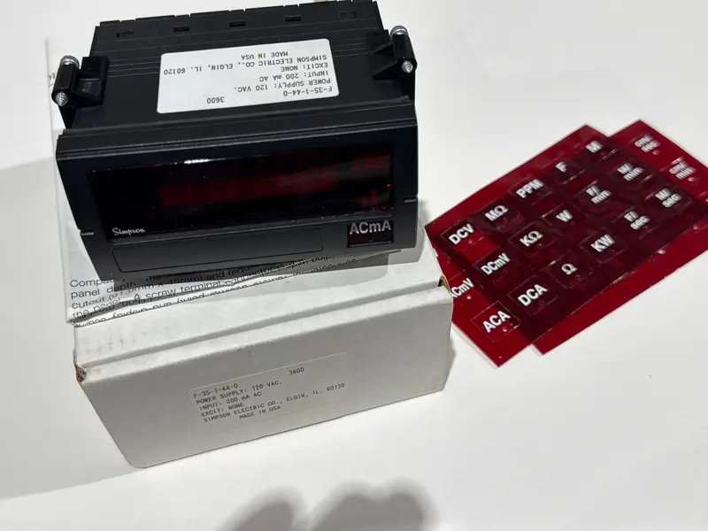 Simpson F-35-1-44-0 3.5-Digit Ac Panel Meter — 200Ma Input Range, 120V Ac Powered 1