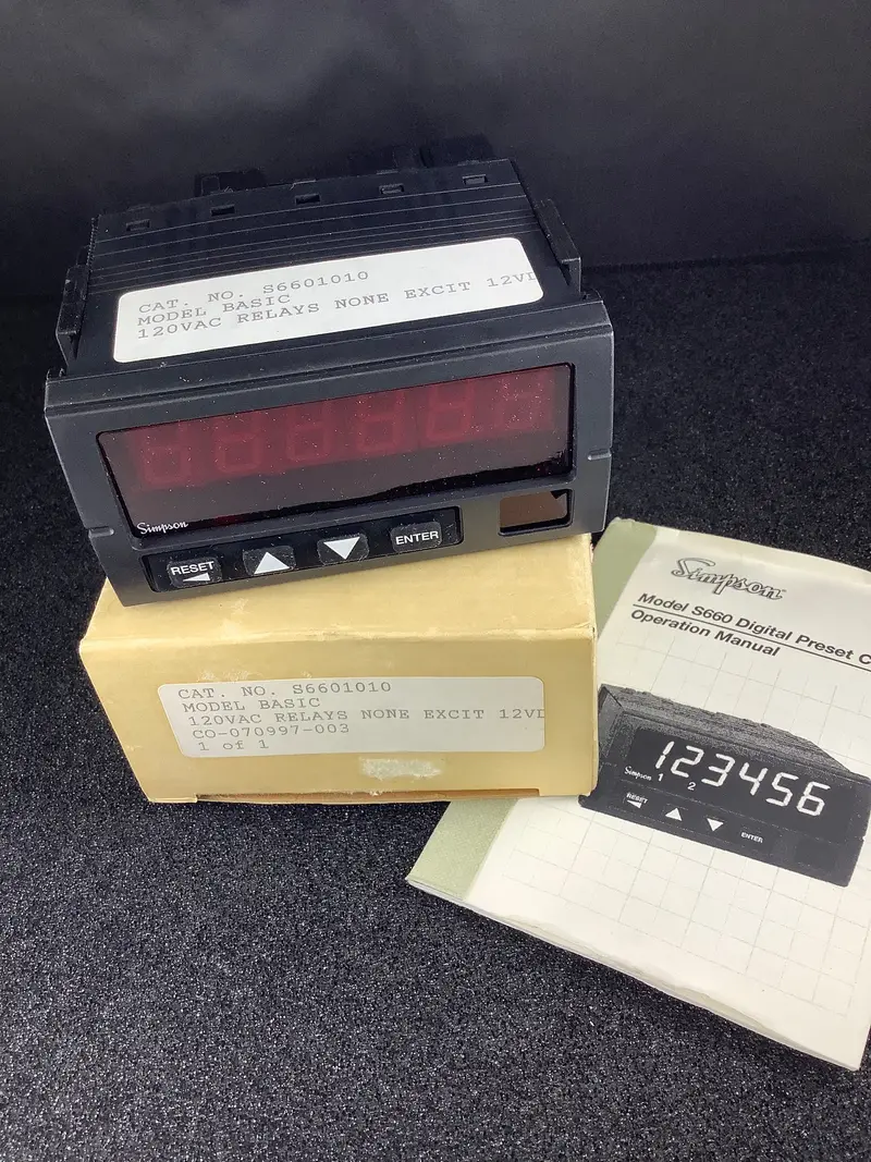 Simpson S6601010 Preset Totalizer Counter – Mechanical Resettable Accumulator 1