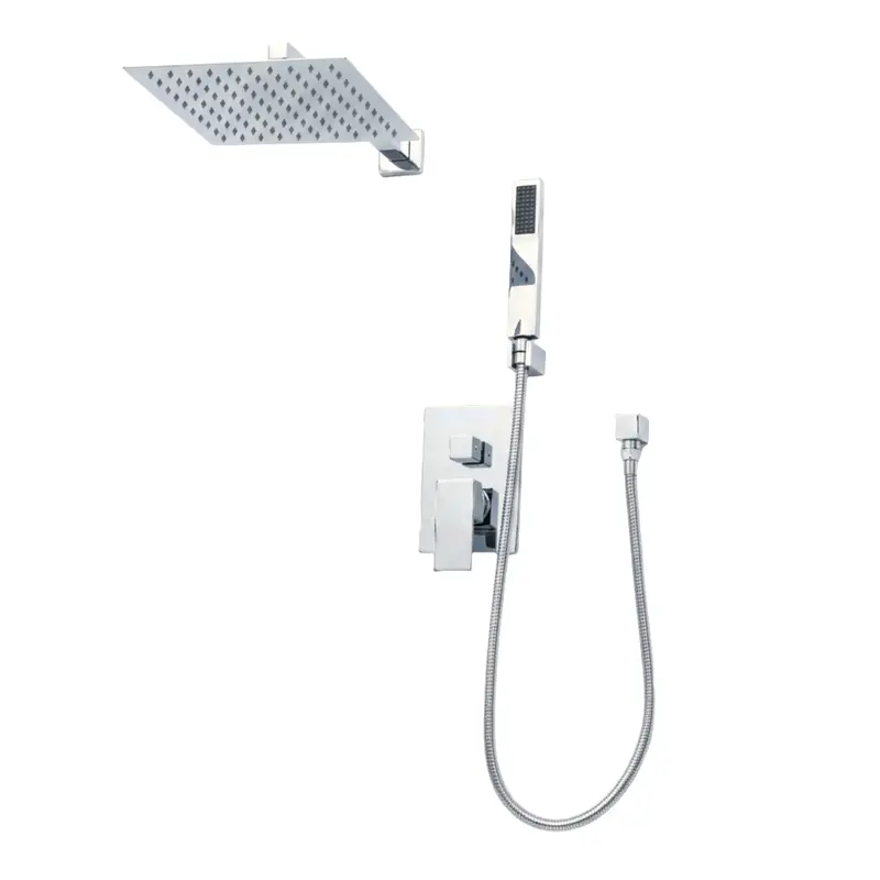 Square 2-Way Shower System – Dual-Outlet Configurable Shower Kit 1