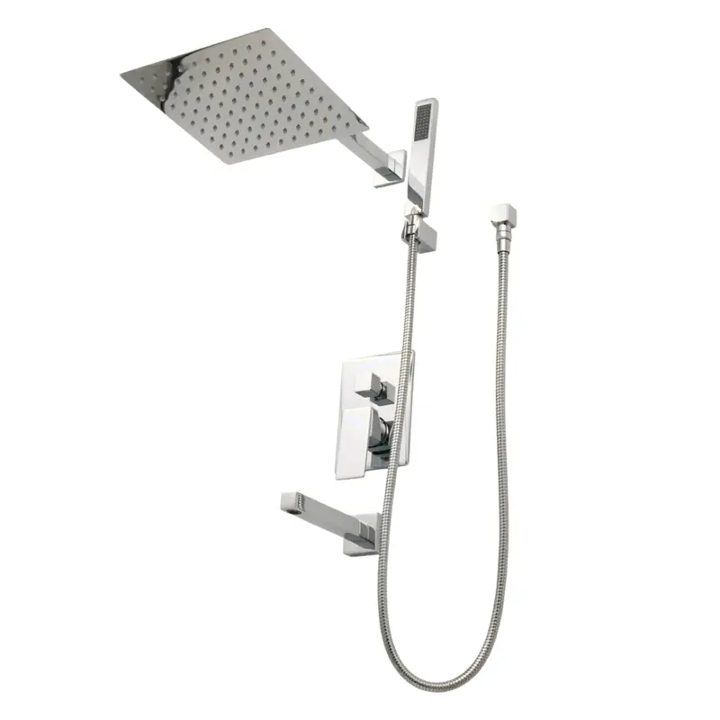 Square 3-Way Shower System – Multi-Function Wall-Mounted Fixture 1