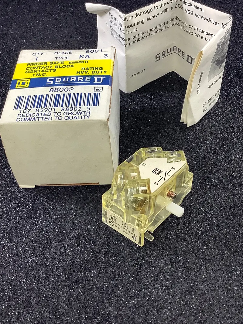 Square D 9001Ka3-Series-H Normally Closed Finger-Safe Contact Block – Class 9001 Ka-3, Series H 1