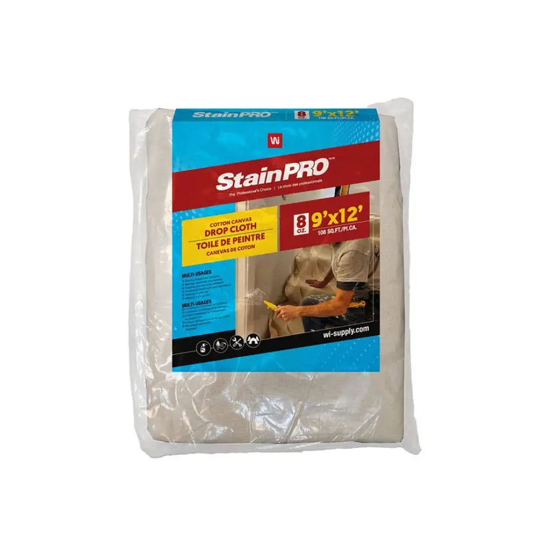 Stainpro 755 100% Cotton Canvas Drop Cloth – 12 Ft X 9 Ft 1