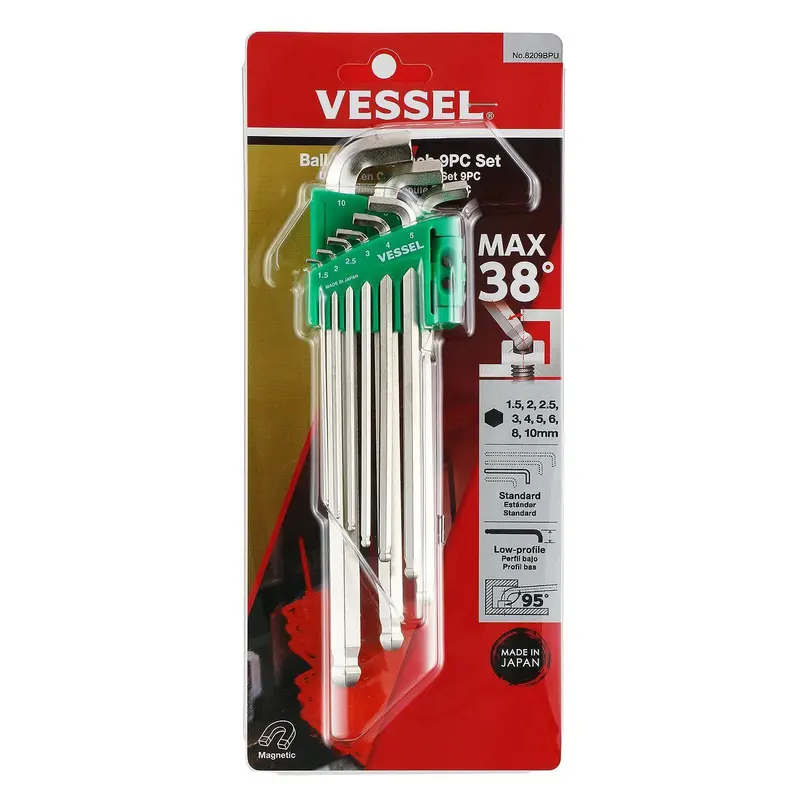 Stubby Ball-Point Hex Key Set – 9-Piece, Metric – Model 8209Bpu 1