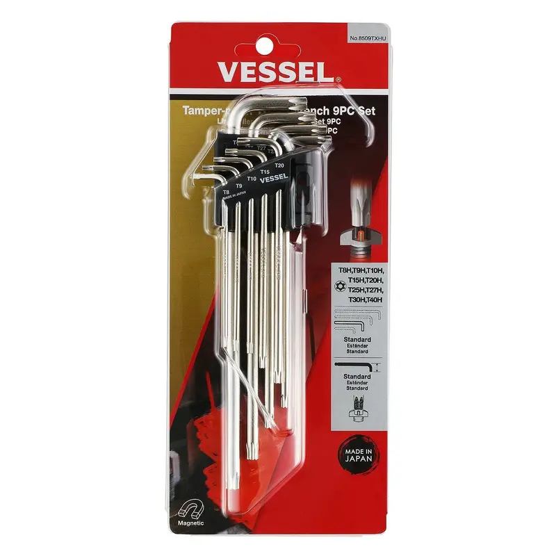 Tamper-Resistant Torx L-Key Set – 9-Piece, Metric – Model 8509Txhu 1