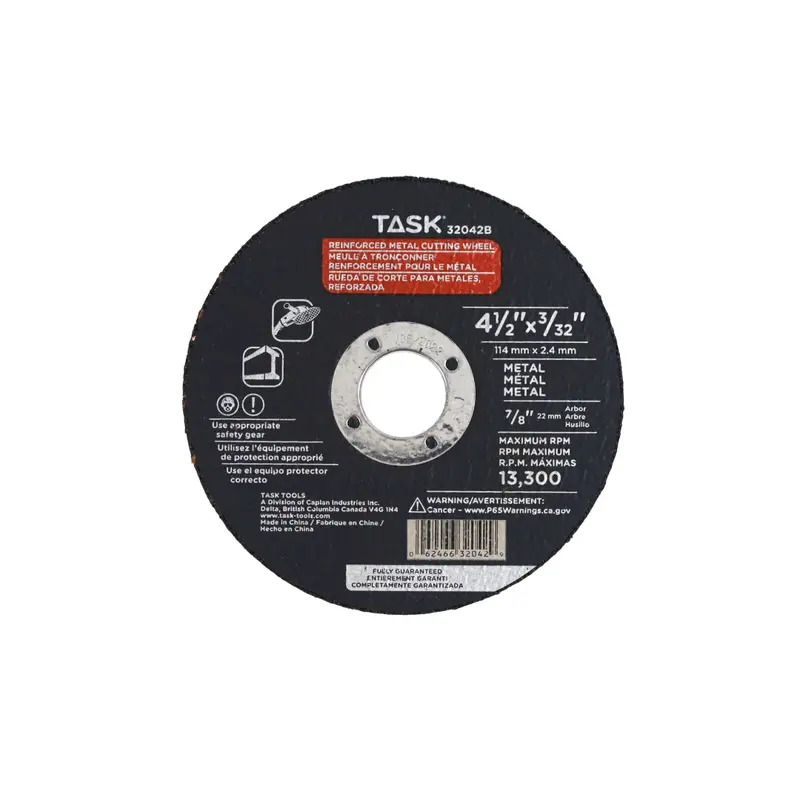 Task Metal Wheel – 4-1/2" Diameter X 1/4" Thick X 7/8" Bore 1
