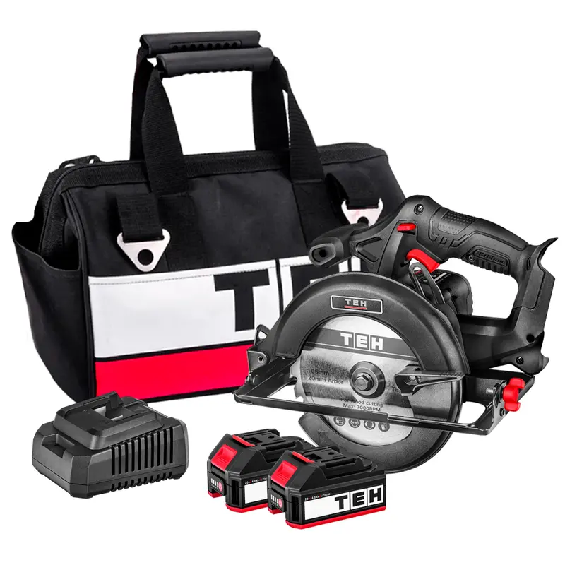Tehtools 20V Cordless Circular Saw (6-1/2" / 165Mm), Includes Two 4.0Ah Batteries, Charger, And Carry Bag 1