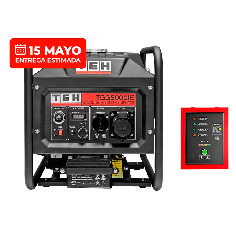 Tehtools 5000W Gasoline Inverter Generator With 7-Pin Ats 1