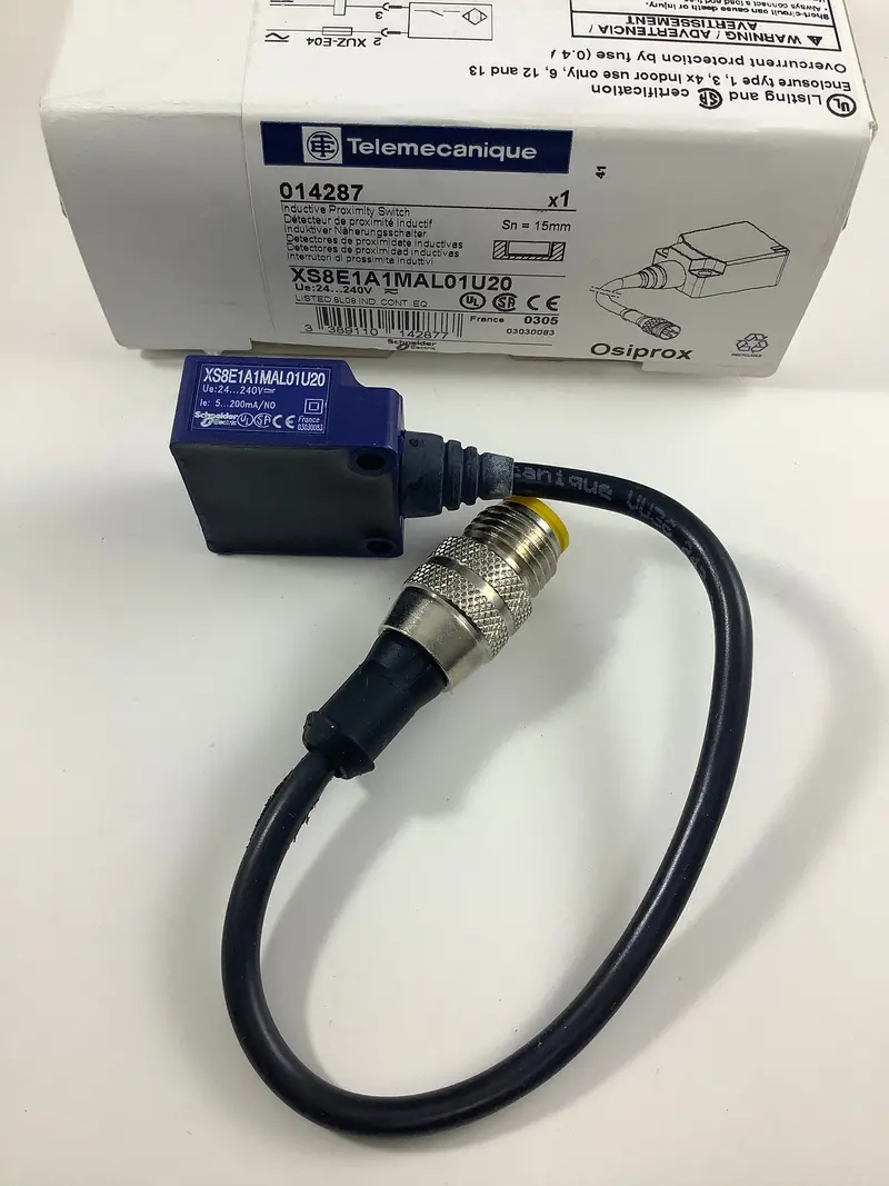 Telemecanique Xs8E1A1Mal01U20 Inductive Sensor – 26×26×13 Mm, Sn=15 Mm, 24–240 Vac/Dc 1