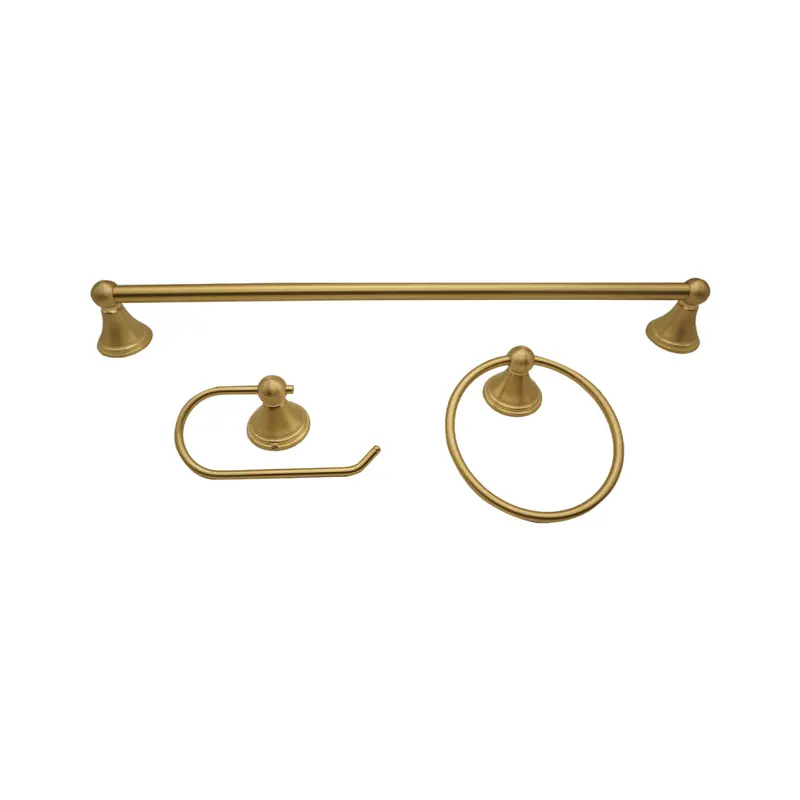 Venus 3-Piece Brushed Gold Bathroom Hardware Set – Wall-Mounted Collection 1