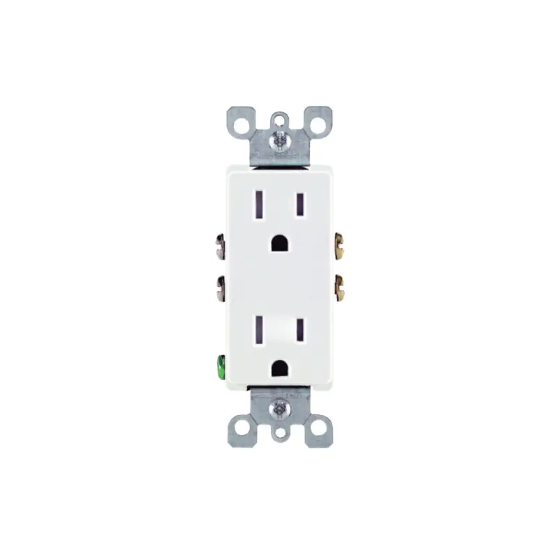 White Decora-Style 15-Amp Duplex Electrical Receptacle 1