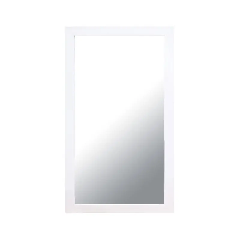White Flat-Framed Rectangular Bathroom Vanity Mirror 1