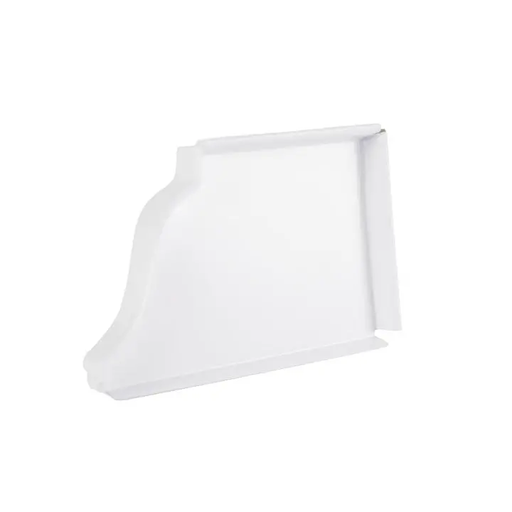White Semi-Gloss Aluminum Gutter Left End Cap – Matching Finish & Fit 1