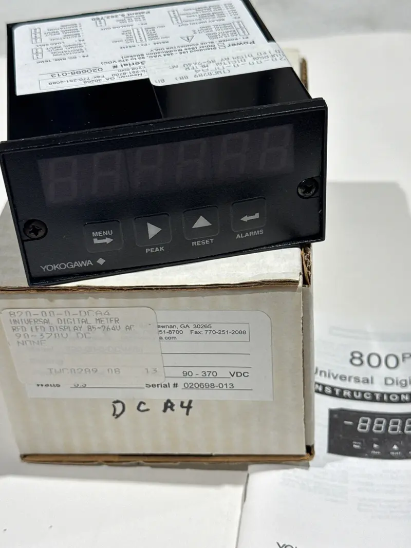 Yokogawa Y820-00-0-Dca4 Dc Current Meter (0–5.000 Adc) — Industrial-Grade Digital Ammeter With Red Led & Dual Ac/Dc Power 1