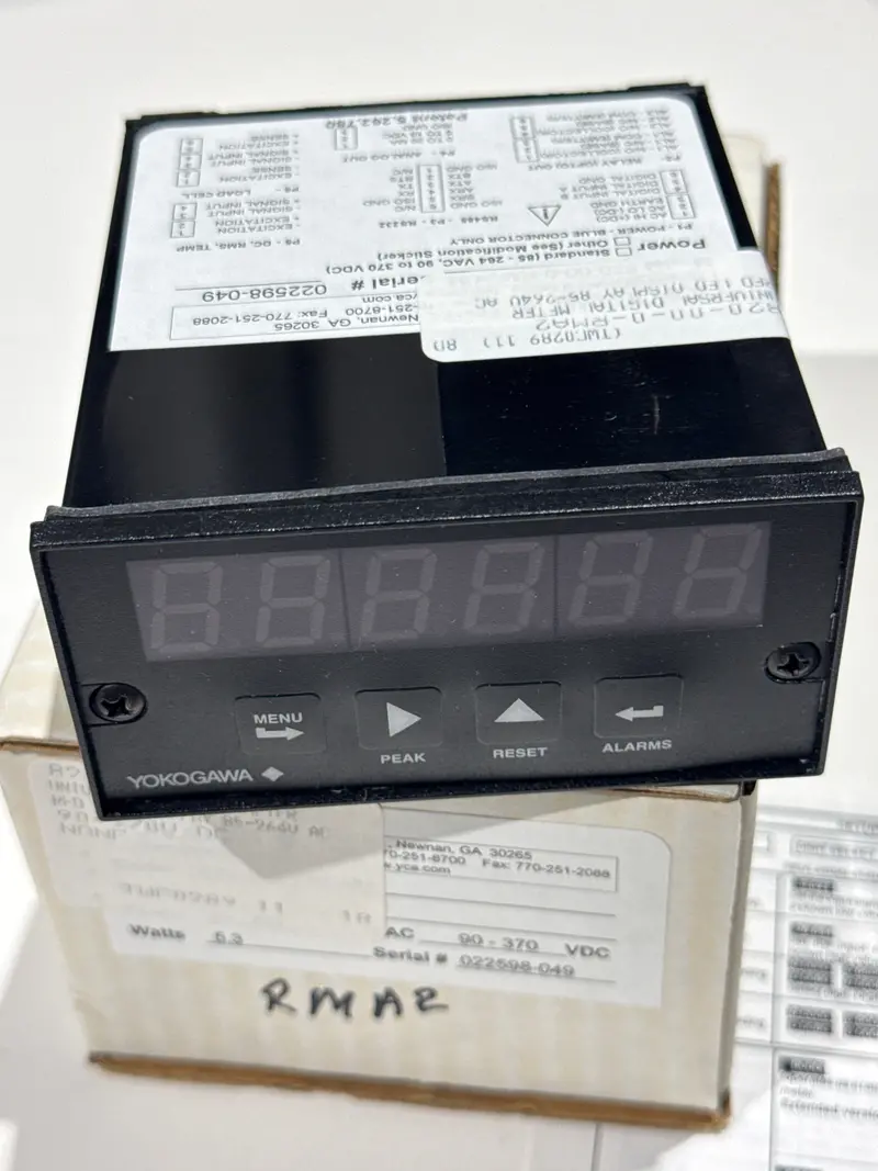 Yokogawa Y820-00-0-Rma2 Milliamp Ac Current Meter (0–20.000 Ma Ac) — Compact Digital Panel Meter With Red Led & Universal Power 1