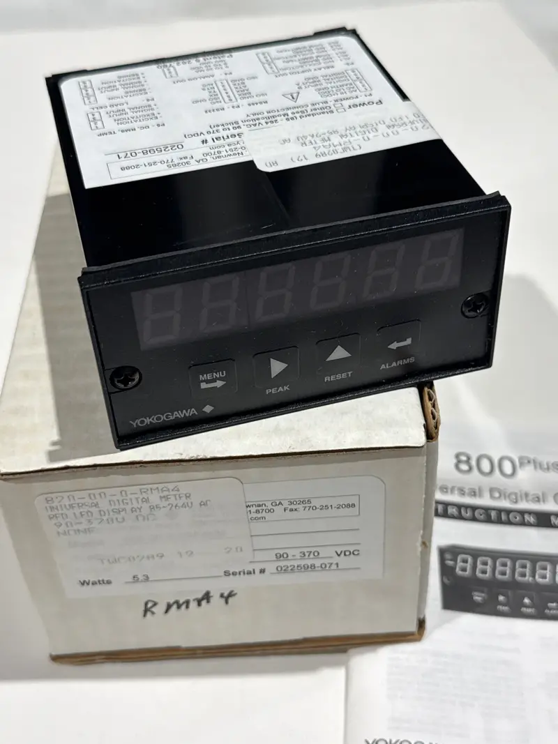 Yokogawa Y820-00-0-Rma4 Ac Current Meter (0–5.000 Aac) — Industrial Digital Ammeter With Red Led Display And Dual Ac/Dc Power 1