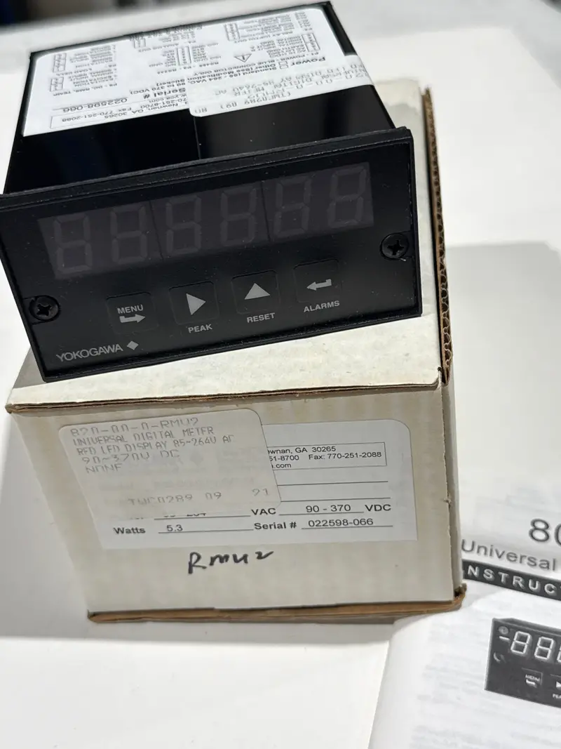 Yokogawa Y820-00-0-Rmv2 Precision Ac Voltmeter (0–2.0000 Vac) — Digital Panel Indicator With Red Led & Wide-Range Power Input 1