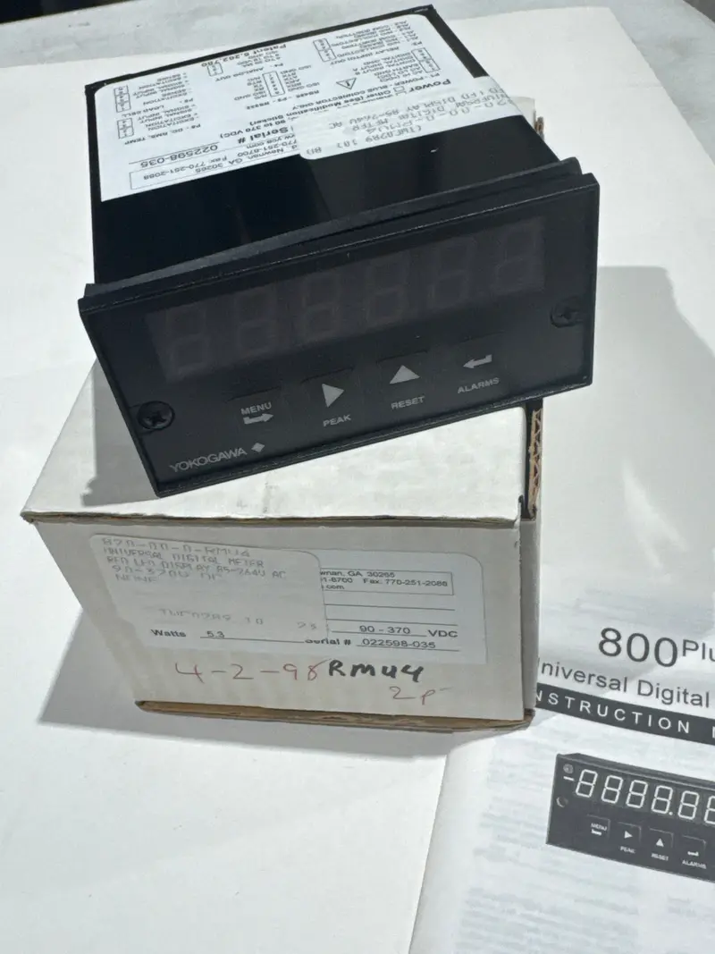 Yokogawa Y820-00-0-Rmv4 Ac Voltage Meter (0–200.00 Vac) — High-Resolution Digital Panel Meter With Red Led And Universal Power Supply 1