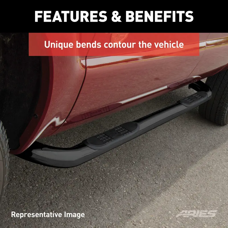 Aries 215041 Triple-Round Side Bars – Black Stainless Steel For Select Dodge And Ram Trucks 1
