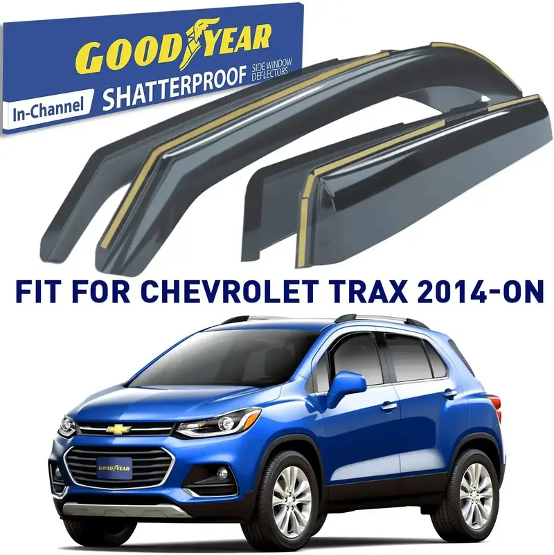 Goodyear In-Channel Window Deflectors – Shatterproof Rain And Wind Guards (4-Piece Set) 1