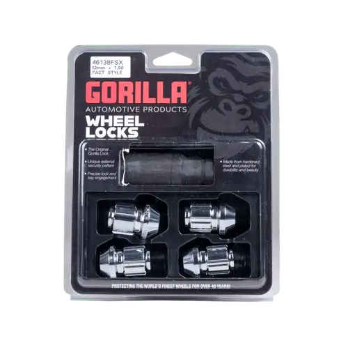Gorilla Automotive Fact Lock Wheel Locks – Chrome, 12Mm X 1.50, 4-Pack For Ford And Gm Vehicles 1