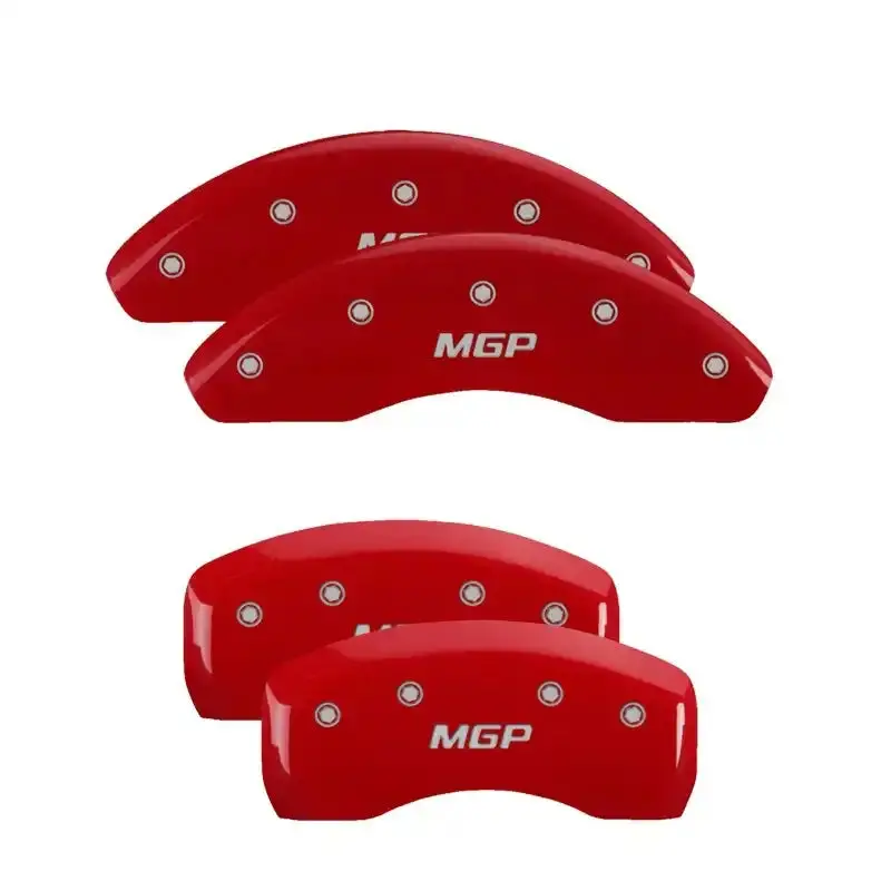 Mgp 4-Piece Caliper Cover Set – Engraved Honda Front / H-Logo Rear, Red Finish With Silver Chrome 1
