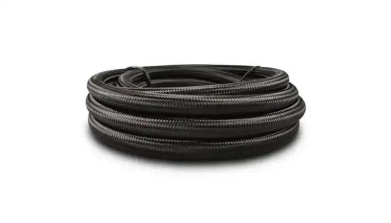 Vibrant Black Nylon-Braided An-16 Flex Hose With Ptfe Liner – 10-Foot Roll 1
